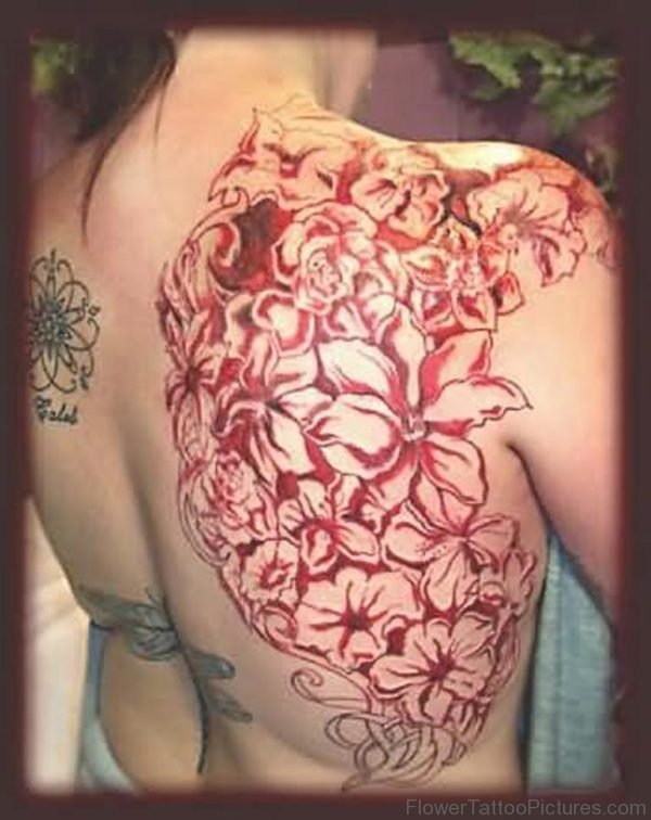 Cherry Blossom Flower Tattoo design On Back
