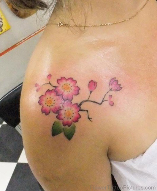 Cherry Blossom Flower Tree Tattoo