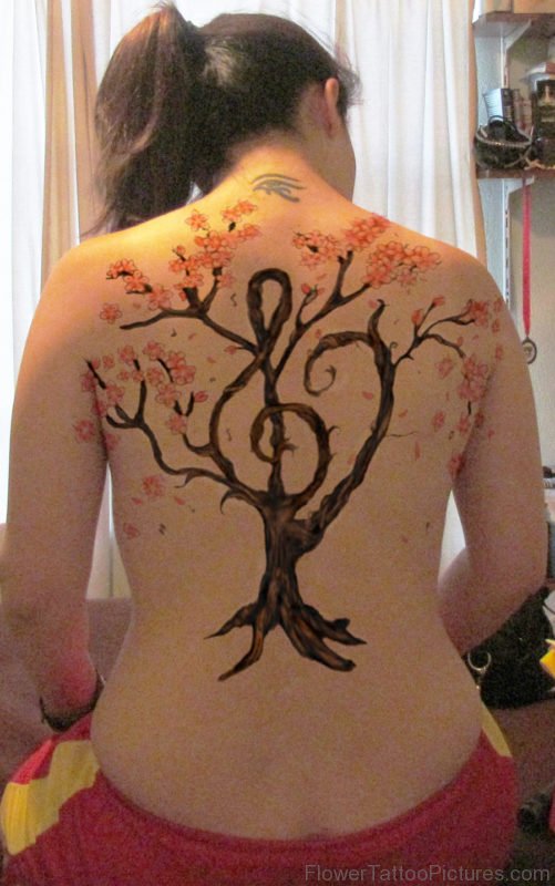 Cherry Blossom Music Tattoo