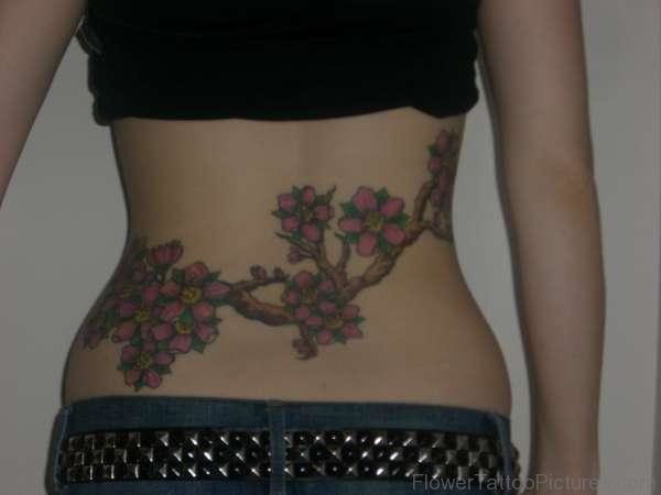 Cherry Blossom Tattoo On Lower Back