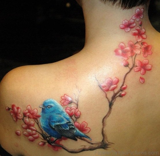 Cool Cherry Blossom Tree Tattoo Design