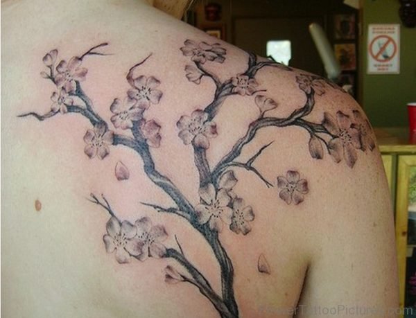 Cute Cherry Blossom Tree Tattoo