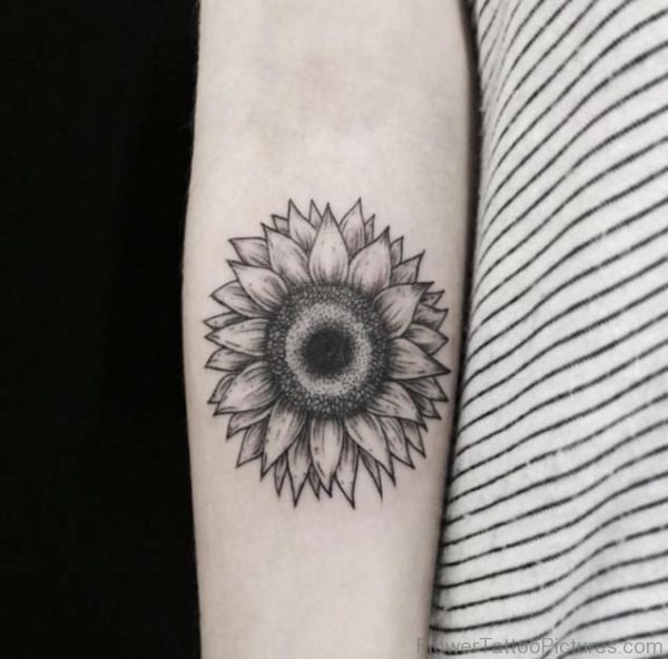 Delightful Sunflower Tattoo On Arm