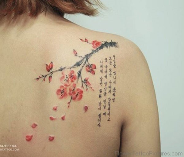 Elegant Cherry Blossom Flower Tattoo