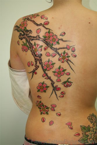 Elegant Cherry Blossom Tree Tattoo