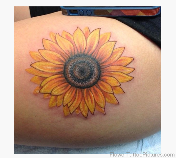 Elegant Sunflower Tattoo