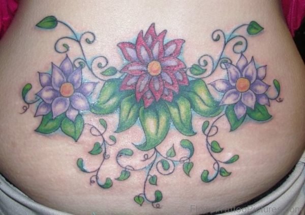Fabulous Flower Tattoo On Lower Back