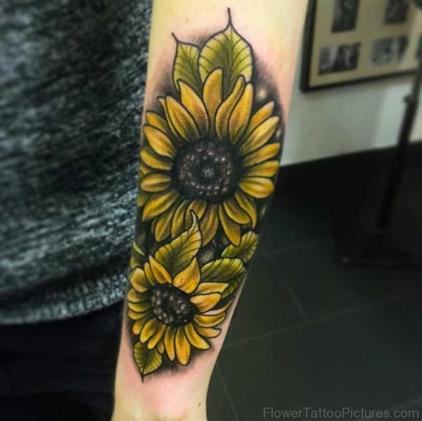 Fabulous Sunflowers Tattoo On Arm