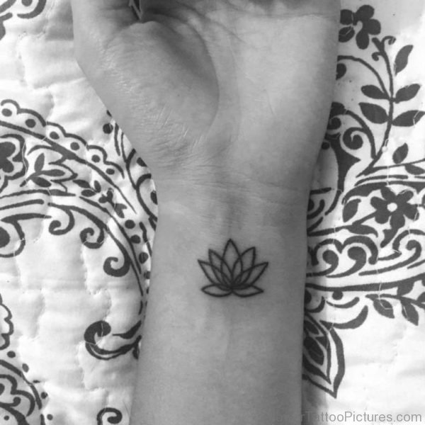 Fantastic Lotus Flower Tattoo On Wrist
