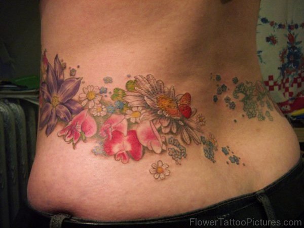 Flower Low Back Tattoo