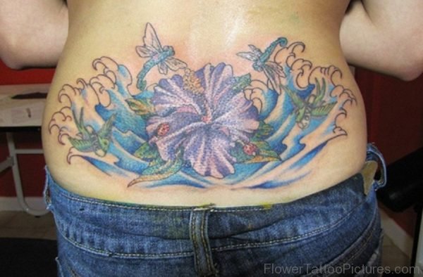 Flower Tattoo Design On Lower Back
