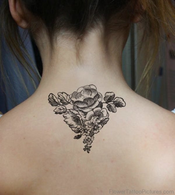 Grey Flower Tattoo Design 1