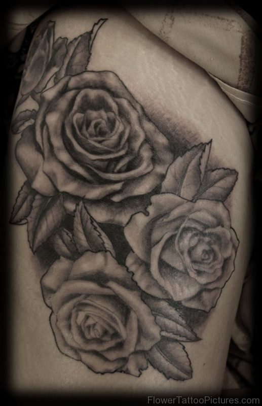 Grey Rose Tattoo Design 1