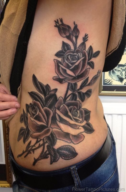 Grey Rose Tattoo design