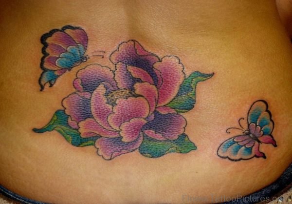 Hibiscus Tattoo On Lower Back