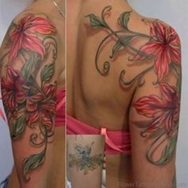 Image Of Amaryllis Tattoo On Shoulder