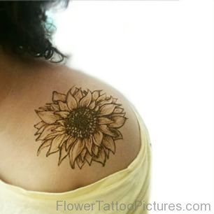 Image Sunflower Tattoo On Shoulder