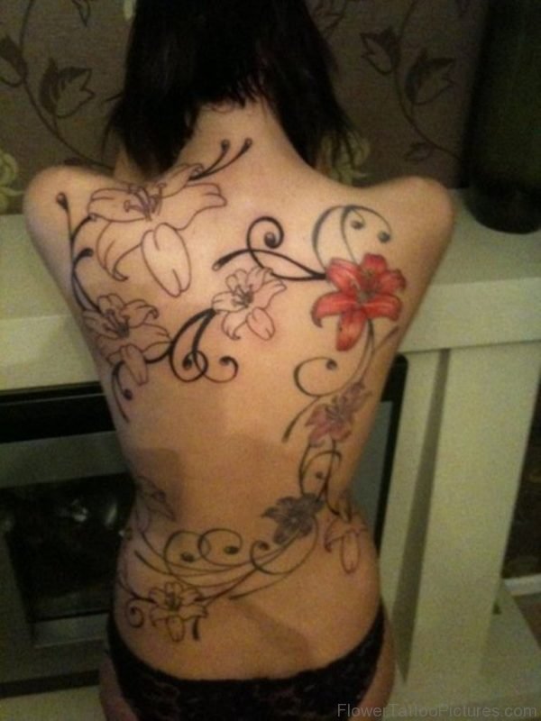 Impressive Lily Flower Tattoo