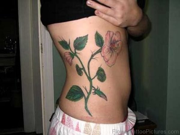 Leaf And Rose Tattoo