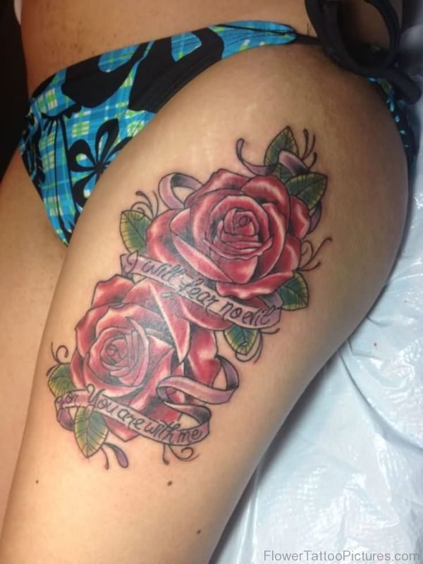Lettering And Rose Tattoo 1