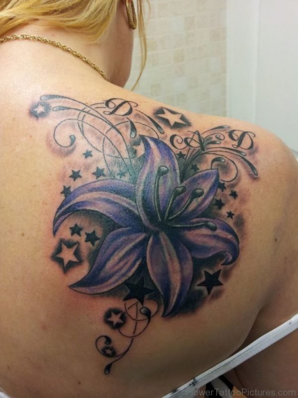 Lily Tattoo Design On Back Photo
