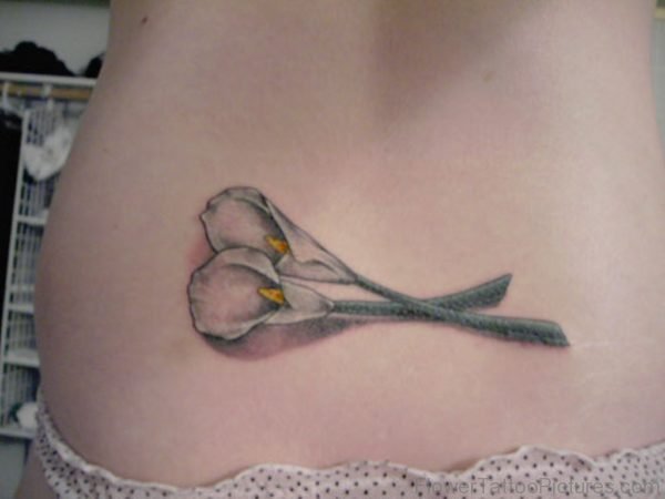 Lily Tattoo Design On Lower Back