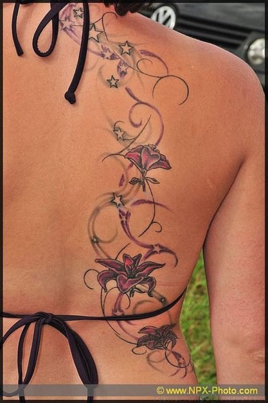 Lily Tattoo On Back