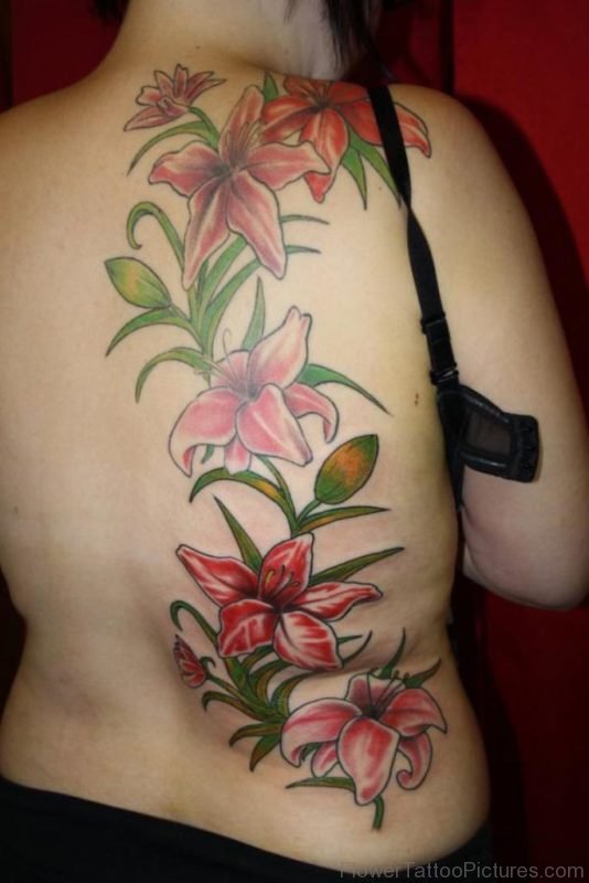 Lily Tattoo On Back Image