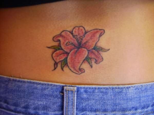 Lotus Low Back Tattoo Image