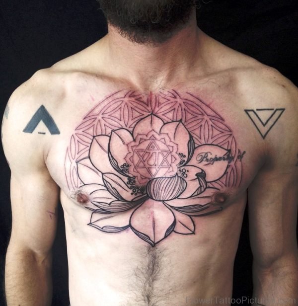 46 Best Lotus Flower Tattoos On Chest