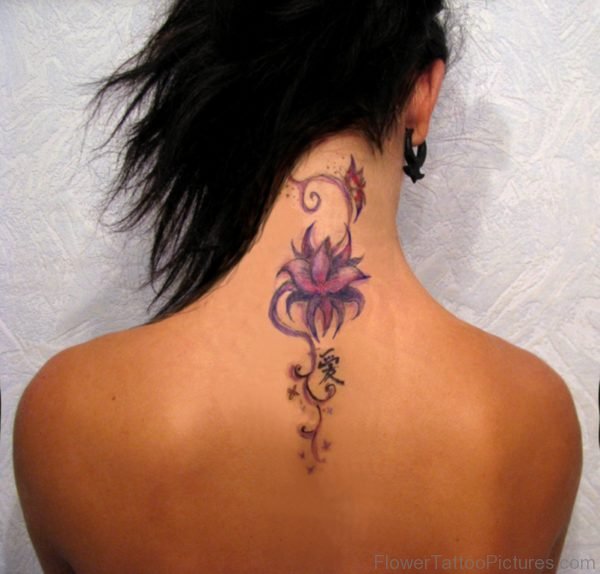 Lotus Tattoo On Nape