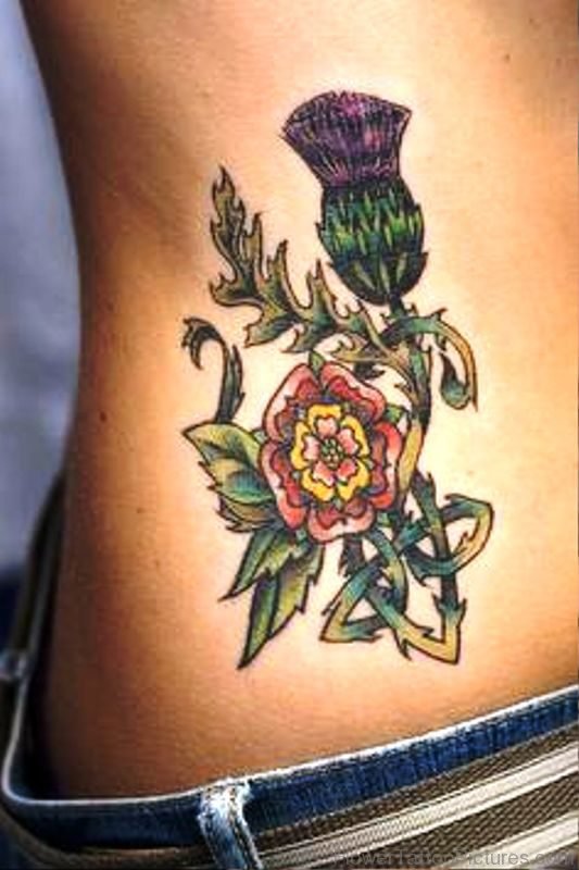 Magnificent Alpine Thistle Flower Tattoo