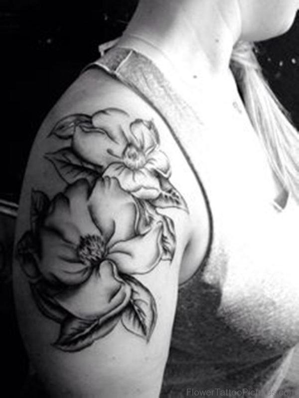 Magnolia Tattoo On Shoulder