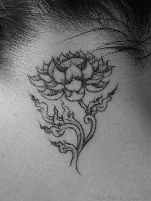 Neck Lotus Tattoo