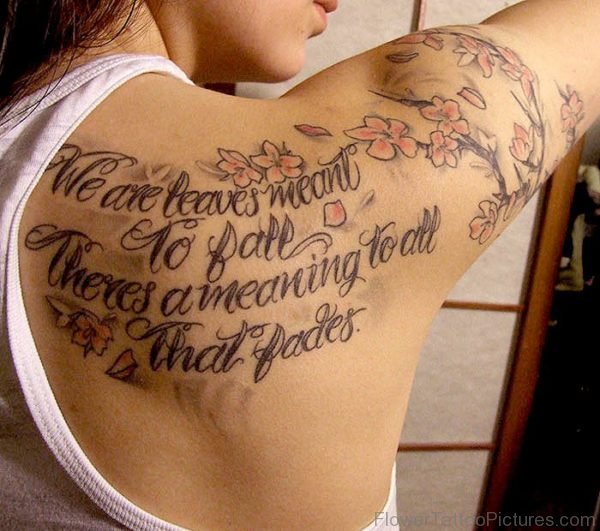 Nice Literacy Cherry Blossom Tree Tattoo