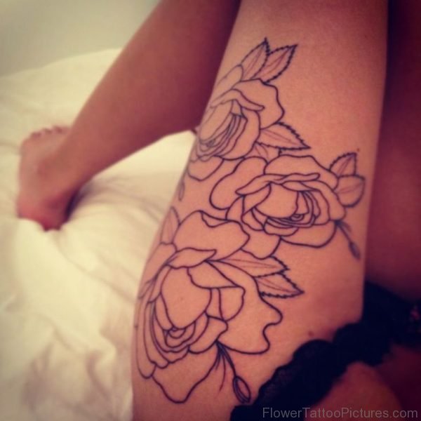 Outfline Rose Tattoo