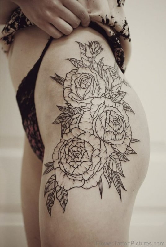Outline Rose Tattoo 1