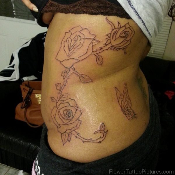 Outline Rose Tattoo