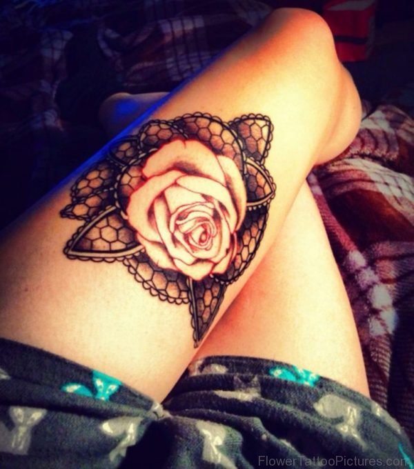 Outstanding Rose Tattoo For Thigh