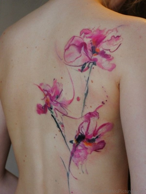 Pink Water Color Amaryllis Flower Tattoo