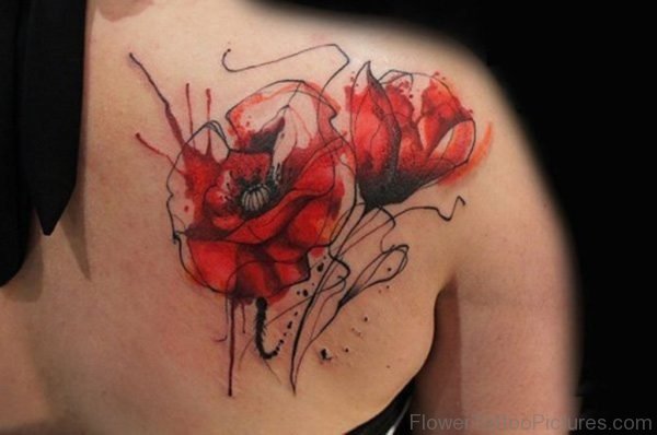 Poppy Tattoo Design On Back