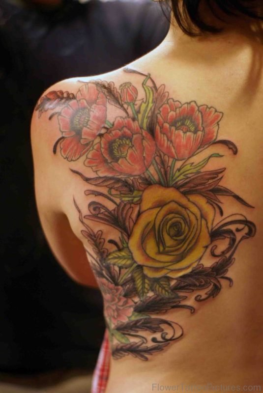 Rose And Poppy Tattoo