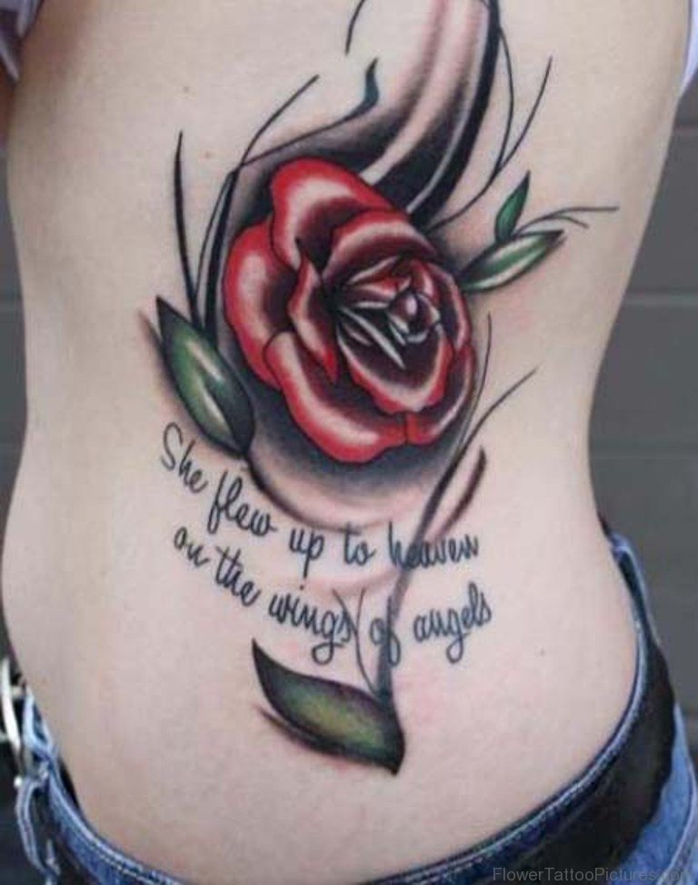 60 Attractive Rose Tattoos On Rib