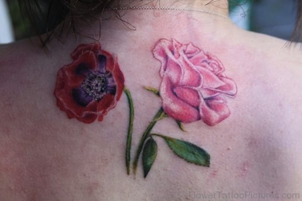 Rose With Poppy Tattoo