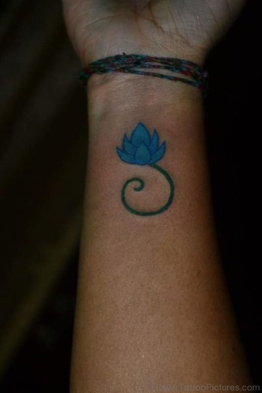 Small Blue Lotus Tattoo