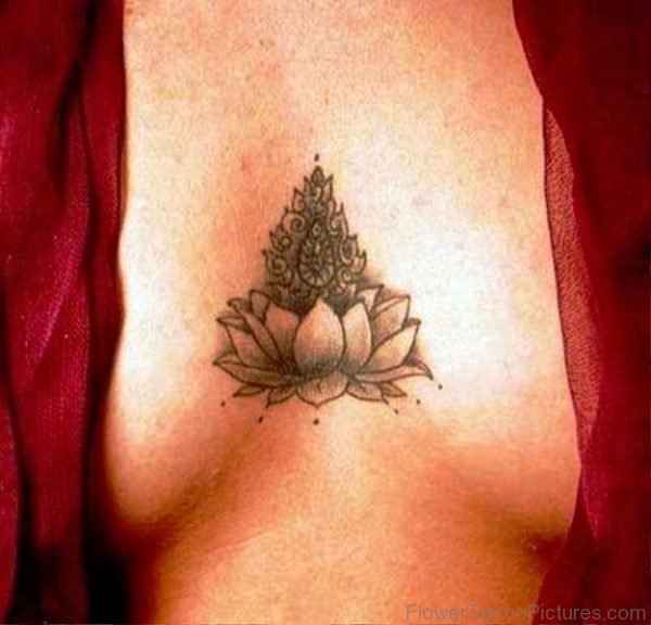 Small Lotus Tattoo On Chest