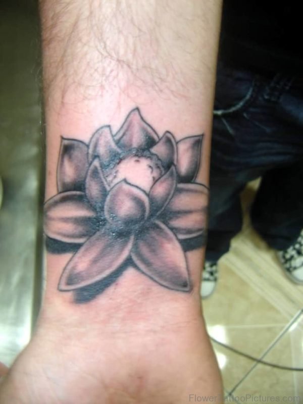 Superb Lotus Tattoo On Wrist