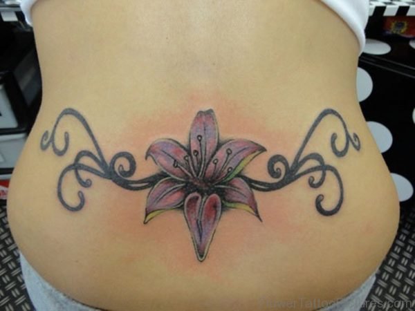 Tribal Lily Flower Tattoo