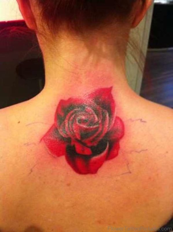 Upper Back Rose Tattoo
