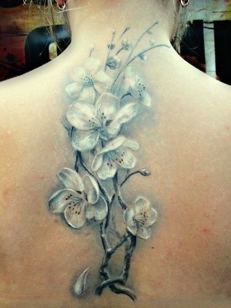 White Cherry Blossom Tattoo